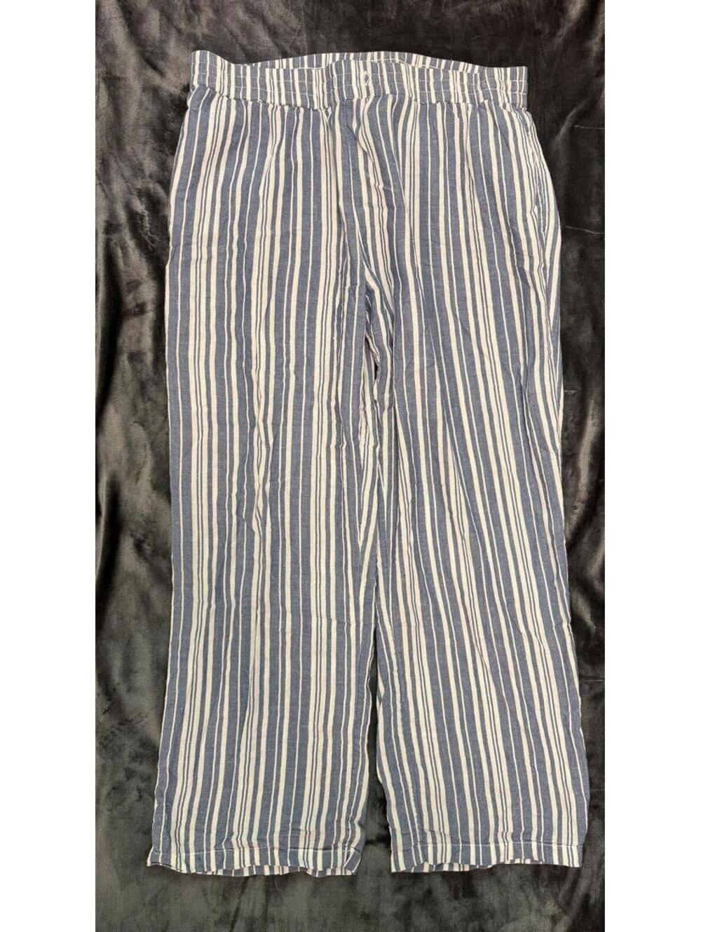 Women's Striped Cotton Lounge Pants - Size Medium - Picture 2 of 5